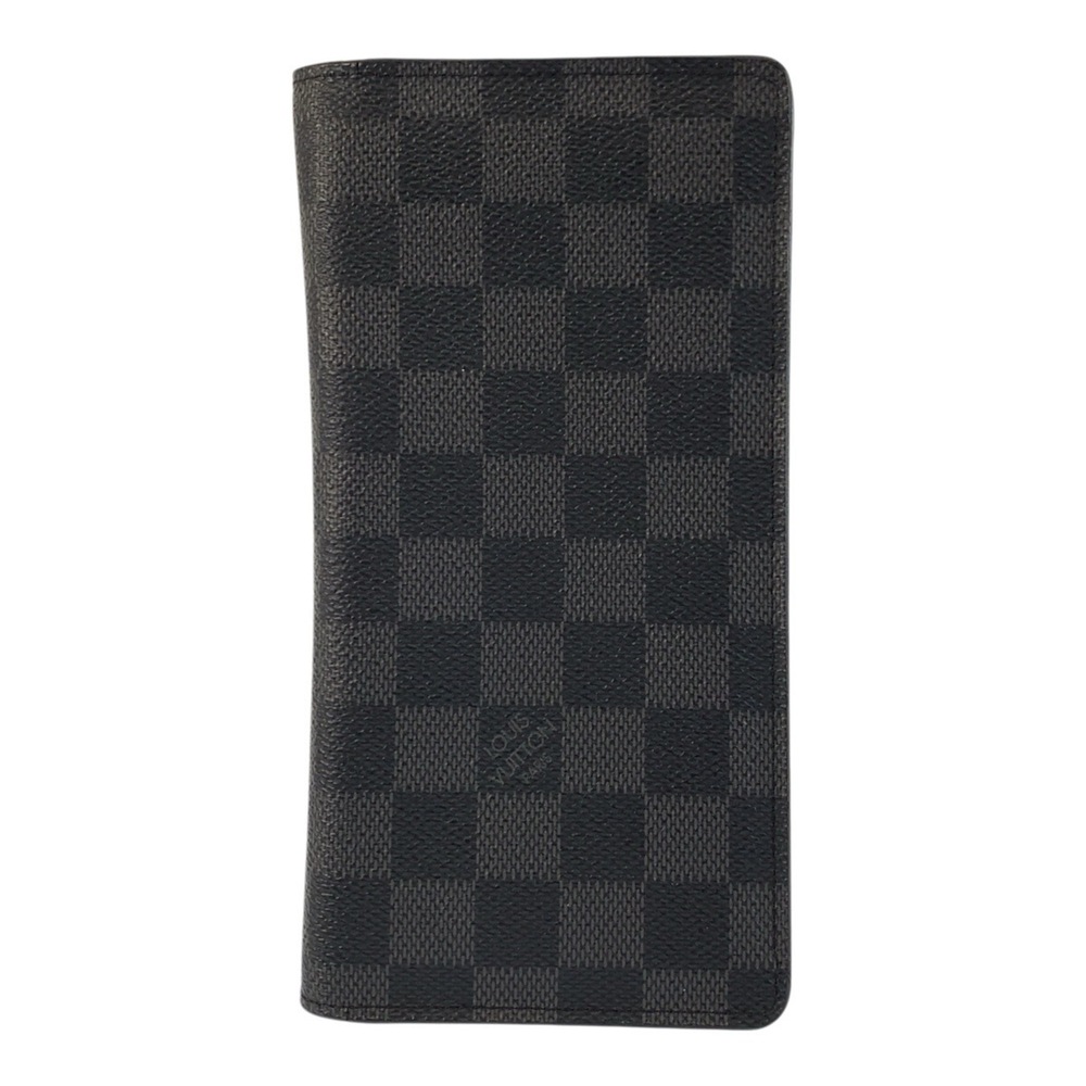 LOUIS VUITTON Louis Vuitton Damier Graphite Portefeuille Long Black N62227 Wa...
